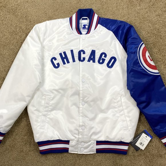 CHICAGO CUBS MLB Starter Snap Down Jacket WHITE/BLUE LG, XL - Picture 3 of 10